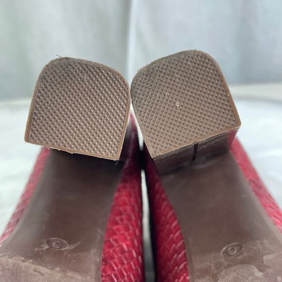 Vintage Brand Dark Red Faux Leather Platform High Heel Ankle Boots Size 6 - Picture 16 of 16